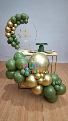 Festa na Mesa Adulto Verde e Dourado